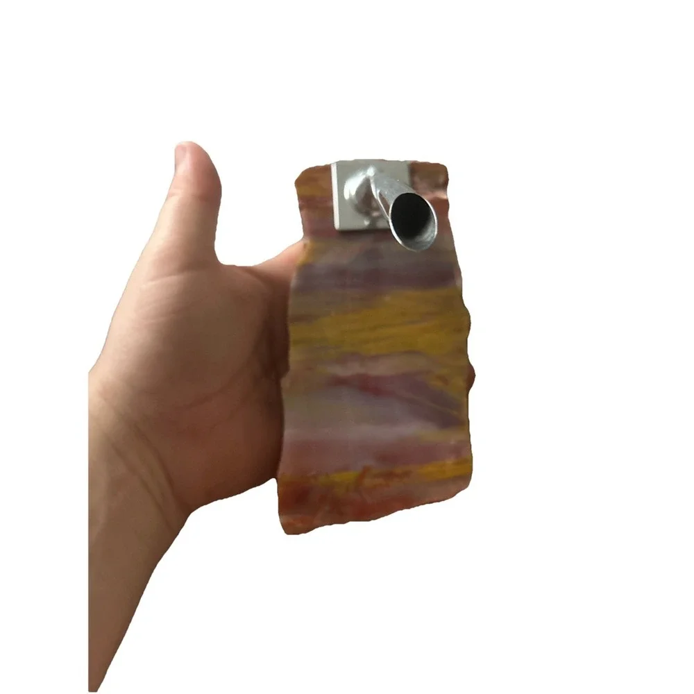Deep PURPLE/RED/Yellow Polished Rainbow Petrified WOOD Fossil Arizona Pen Holder
